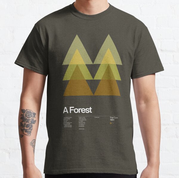 The Cure - A Forest 1984 - New Wave song Minimalistic Swiss Graphic Design Classic T-Shirt