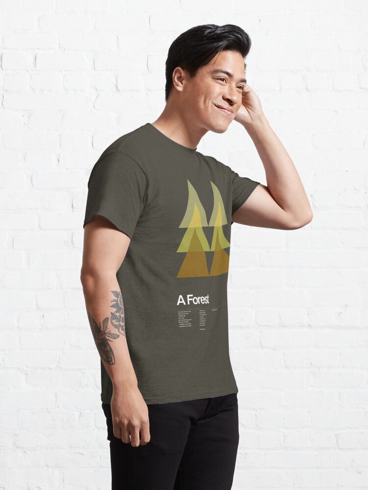 Alternate view of The Cure - A Forest 1984 - New Wave song Minimalistic Swiss Graphic Design Classic T-Shirt