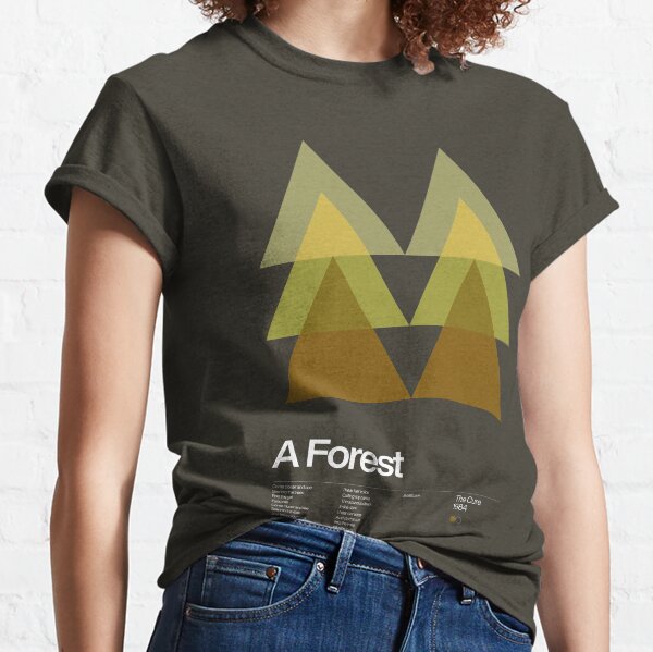 The Cure - A Forest 1984 - New Wave song Minimalistic Swiss Graphic Design Classic T-Shirt