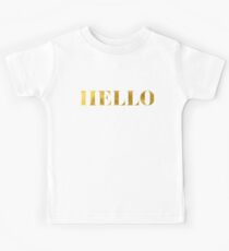 Hello Faux Gold Foil Kids Tee