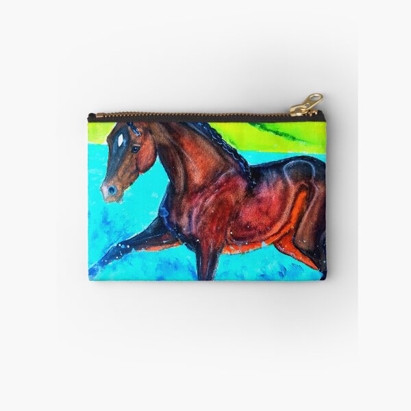 Item preview, Bay horse splashing watercolor painting designed and sold by horseaddicted.