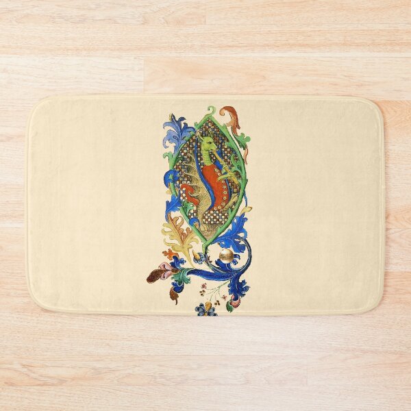 Item preview, WEIRD MEDIEVAL BESTIARY MAKING MUSIC  Green Dragon Playing Flute designed and sold by BulganLumini.