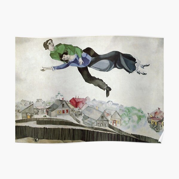 Au-dessus de la ville (1913) de Marc Chagall Poster