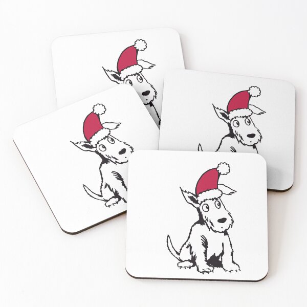 Item preview, Quizzical Terrier in Santa Hat. designed and sold by binkk7.