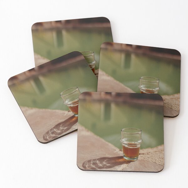 Item preview, cup of moroccan mint tea by an arabian pool Riad designed and sold by Morocco Marrakech Photo Prints.
