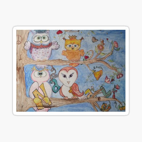 Owls family Sticker