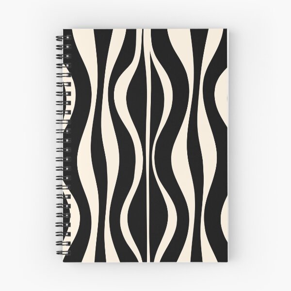 Item preview, Hourglass Abstract Midcentury Modern Retro Mod Pattern in Black and Almond Cream designed and sold by kierkegaard.