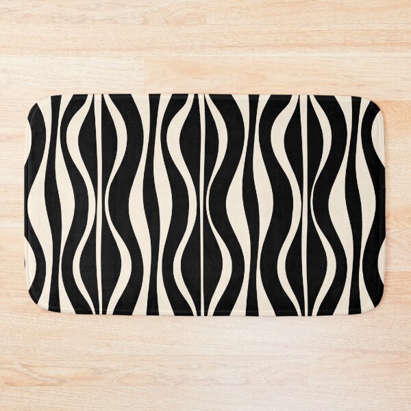 Item preview, Hourglass Abstract Midcentury Modern Retro Mod Pattern in Black and Almond Cream designed and sold by kierkegaard.