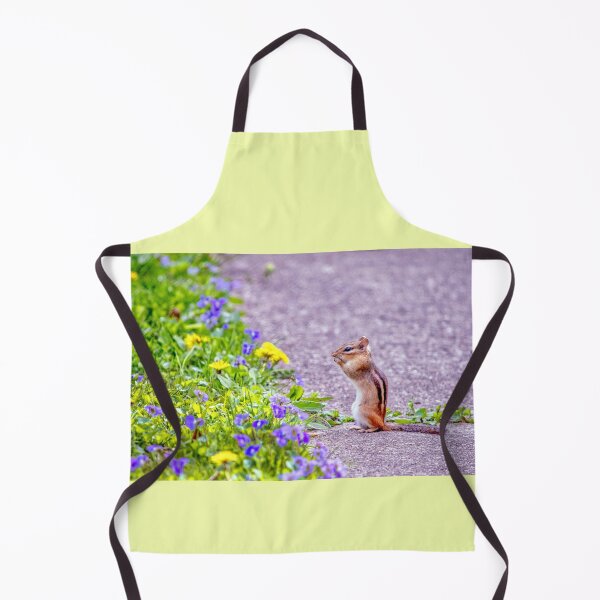 Item preview, Chipmunk gasps in delight at spring flowers designed and sold by Susan Sheldon.