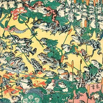 Fashionable Battle of Frogs by Kawanabe Kyosai, 1864