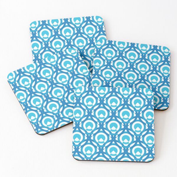 Item preview, Circles & Feathers Geometric Pattern – Blue designed and sold by RoguePatterns.