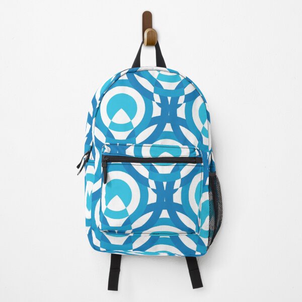 Item preview, Circles & Feathers Geometric Pattern – Blue designed and sold by RoguePatterns.