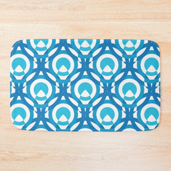 Item preview, Circles & Feathers Geometric Pattern – Blue designed and sold by RoguePatterns.