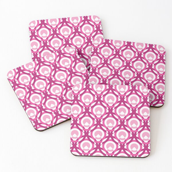 Item preview, Circles & Feathers Geometric Pattern – Fuchsia designed and sold by RoguePatterns.