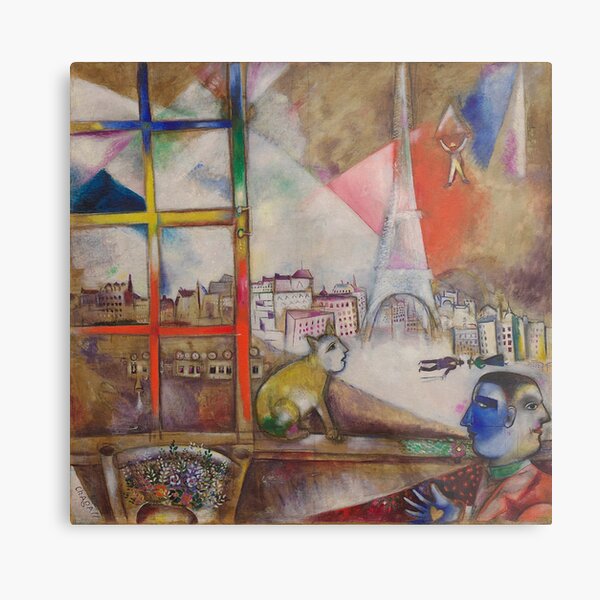 Paris Through the Window (1913) by Marc Chagall Metal Print