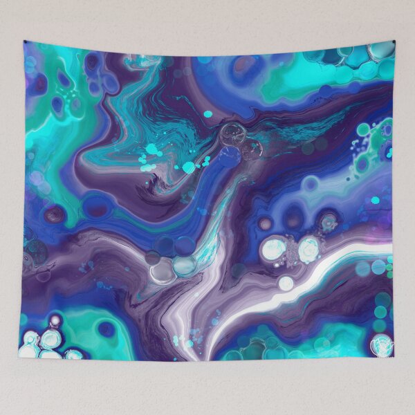 Item preview, Rainy Day, digital fluid pour with cells designed and sold by MayGreenAbgrall.