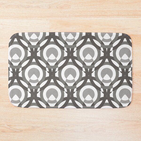 Item preview, Circles & Feathers Geometric Pattern – Gray designed and sold by RoguePatterns.