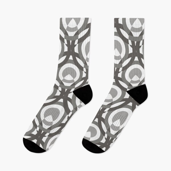 Item preview, Circles & Feathers Geometric Pattern – Gray designed and sold by RoguePatterns.