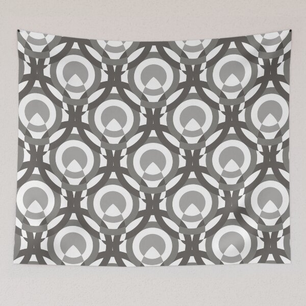 Item preview, Circles & Feathers Geometric Pattern – Gray designed and sold by RoguePatterns.
