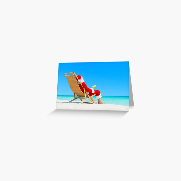 Santa in Beach Chair Greeting Card