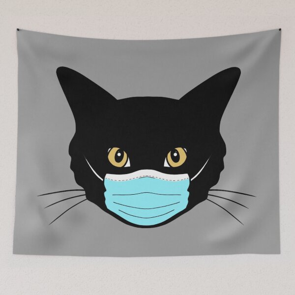 Item preview, Black Cat with Mask designed and sold by laurenmoee.