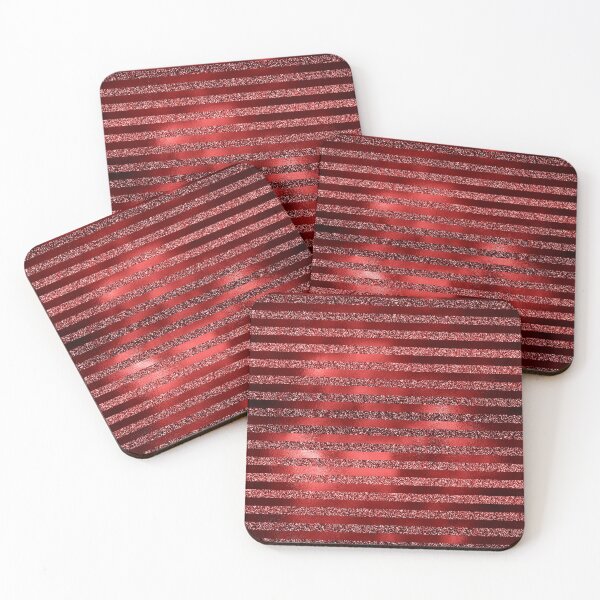 Item preview, Red Glitter Stripes pattern designed and sold by WOW TeesAndThings.