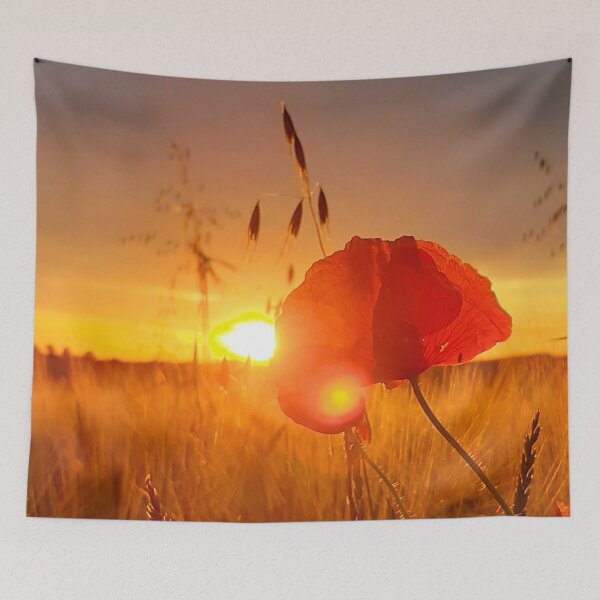 Item preview, Beautiful Red Poppy Flower | Wheat Summer Sunset Photography designed and sold by KristinasPhotos.