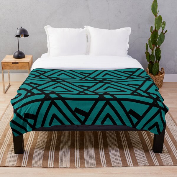 Item preview, Bobinas triangulares verde azulado y negro designed and sold by PatternsRUs.