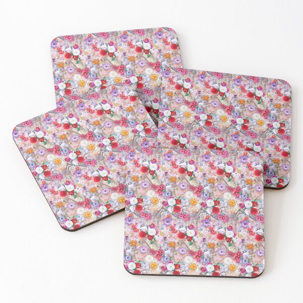 Item preview, Red & White Floral Pattern with Texture Background designed and sold by LagoonsStudio.