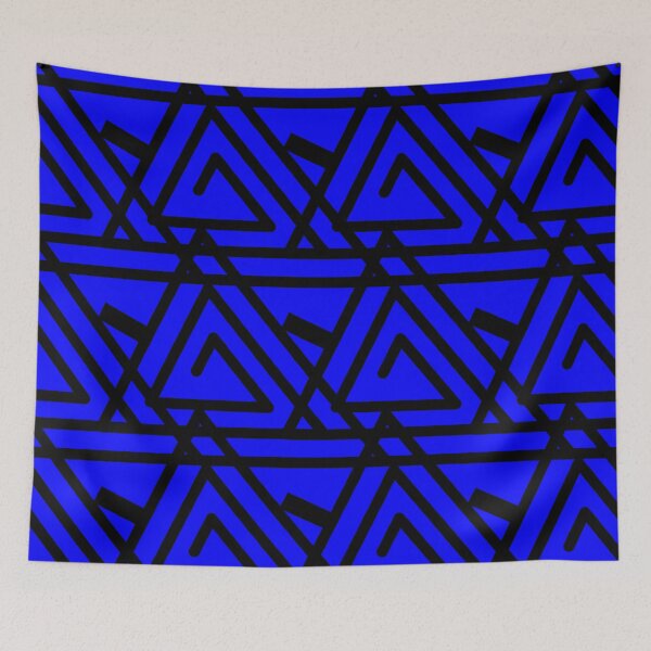 Artikelvorschau, Blaue und schwarze Dreiecksspulen entworfen und verkauft von PatternsRUs.