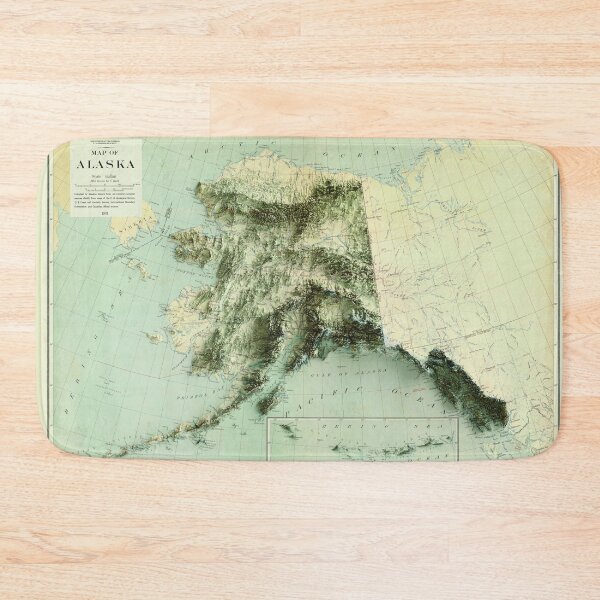 Item preview, 1931 Alaska Relief Map 3D digitally-rendered designed and sold by ThinkAboutMaps.