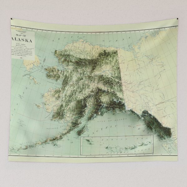 Item preview, 1931 Alaska Relief Map 3D digitally-rendered designed and sold by ThinkAboutMaps.
