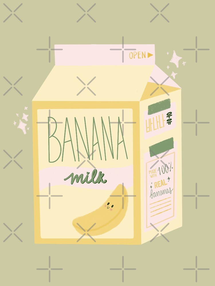 Cute Banana Milk Carton Illustration Art Print By Isabelaagra Redbubble