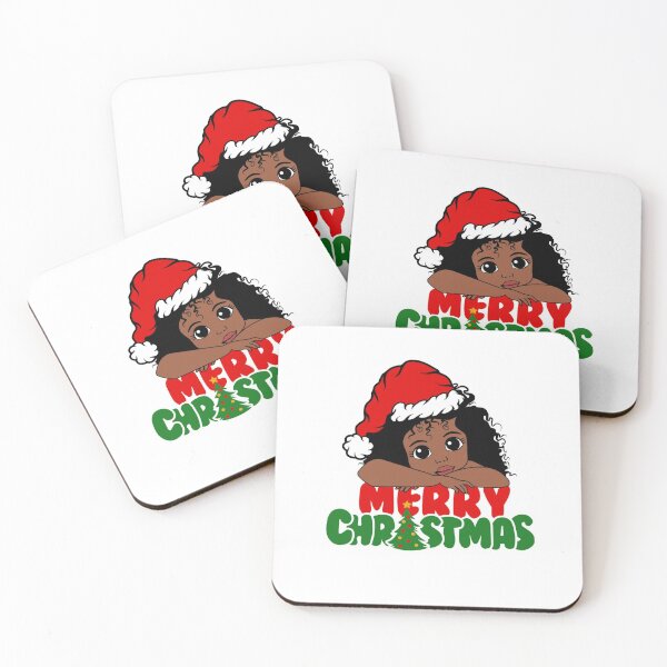 Item preview, American African Christmas Santa Cute Natural Hair Afro Xmas designed and sold by PrintOfi.