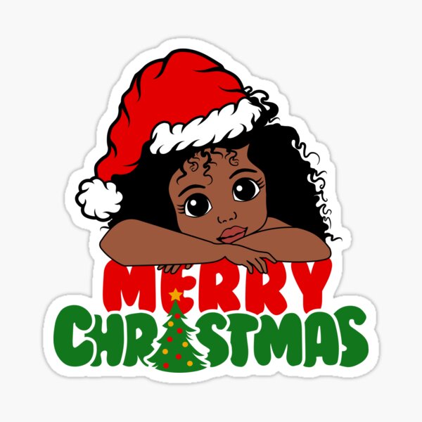 Personalized Christmas Stickers - Mixed Set with African-American