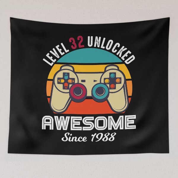 Item preview, Level 32 Unlocked Birthday Awesome Since 1988 designed and sold by RandomStuffShop.