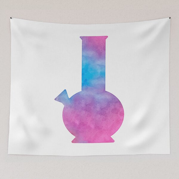 Item preview, Pink & Blue Watercolor Water Pipe Bong designed and sold by TheBearandBunny.