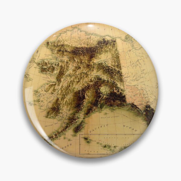 Item preview, 1903 Alaska Relief Map 3D digitally-rendered designed and sold by ThinkAboutMaps.