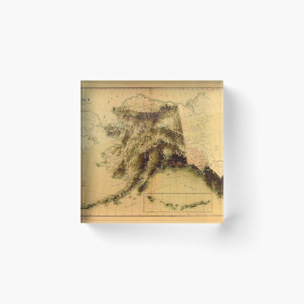 Item preview, 1903 Alaska Relief Map 3D digitally-rendered designed and sold by ThinkAboutMaps.
