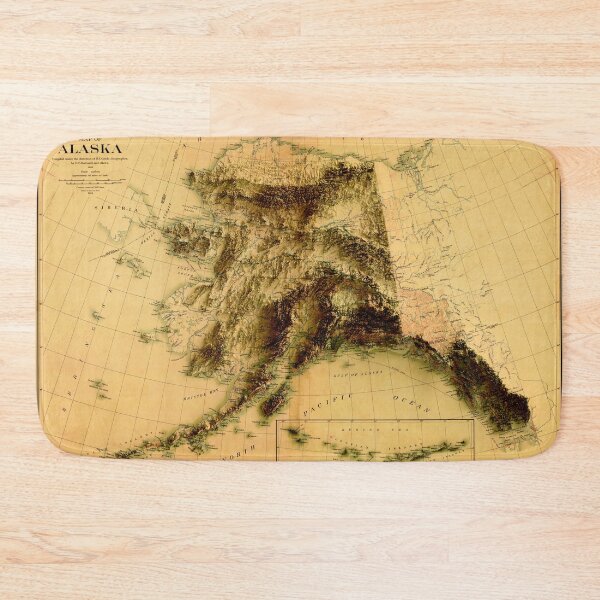 Item preview, 1903 Alaska Relief Map 3D digitally-rendered designed and sold by ThinkAboutMaps.