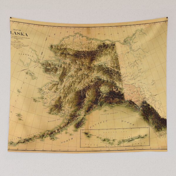 Item preview, 1903 Alaska Relief Map 3D digitally-rendered designed and sold by ThinkAboutMaps.