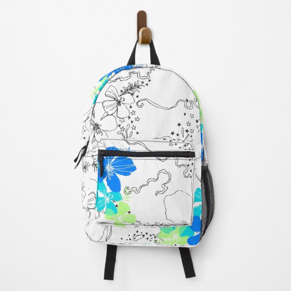 Item preview, Midnight Garden Hibiscus Hawaiian Pen and Ink Illustration - Turq & Blue designed and sold by DriveIndustries.