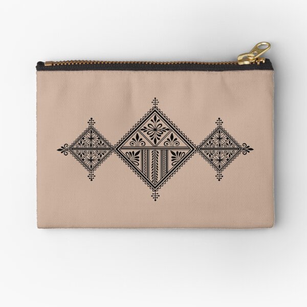 Black Fessi design Zipper Pouch