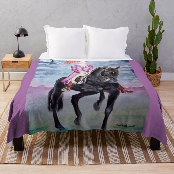 Item preview, Dressage training black stallion watercolor painting designed and sold by horseaddicted.