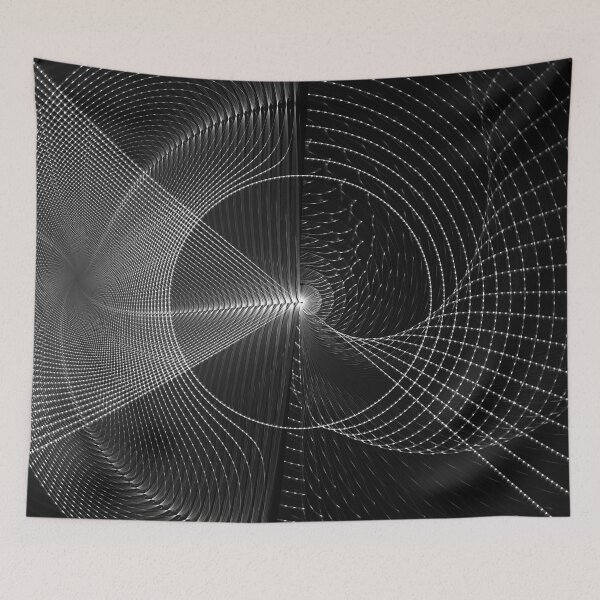 Artikelvorschau, Psytrance Design - Psychedelisches geometrisches Fraktal - Minimal - Weiß auf Schwarz entworfen und verkauft von JordanHolmes.