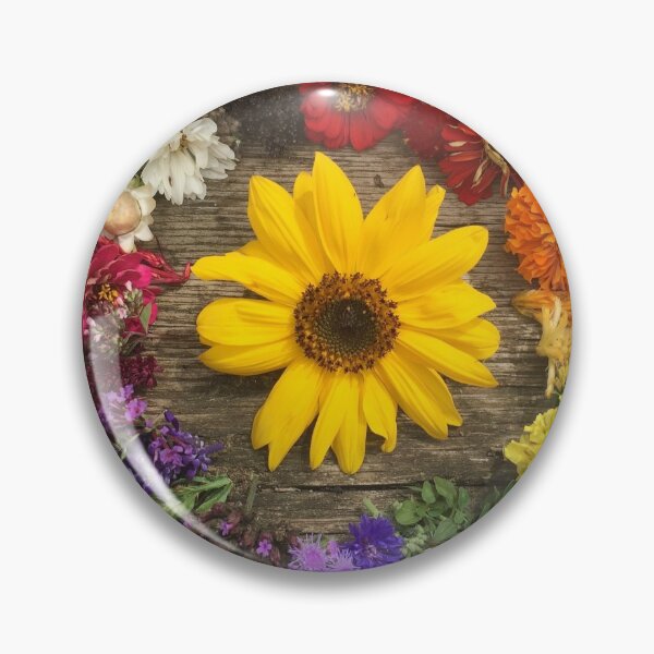 Item preview, Sunflower in a Rainbow Flower Circle designed and sold by ChiaraDAmore.
