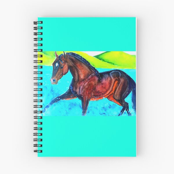 Item preview, Bay horse splashing watercolor painting designed and sold by horseaddicted.