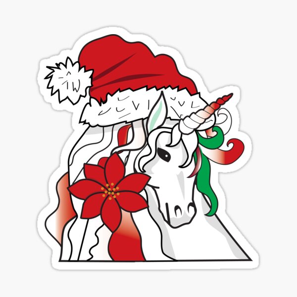 Christmas Unicorn Sticker