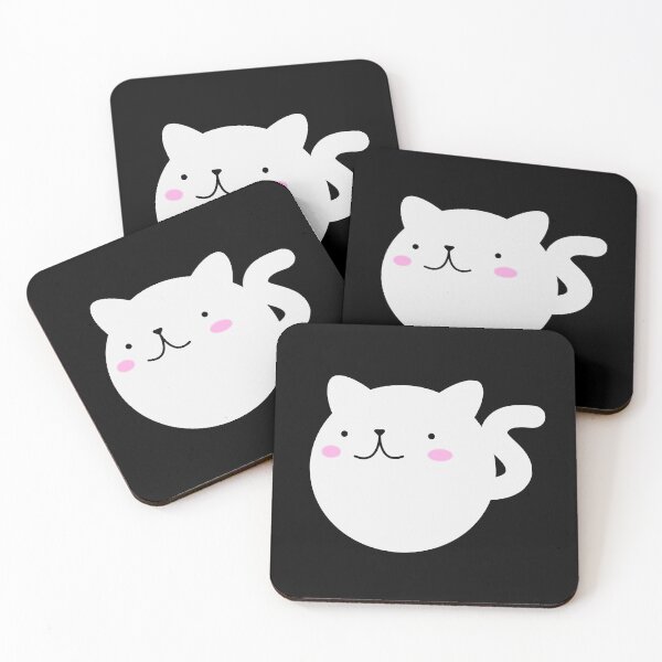 Item preview, cute kawaii white MIAOMIAO cat design designed and sold by ironbrownie.