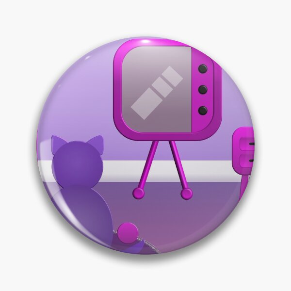 Item preview, Cute Purple Cat Cartoon Watching A Movie at Home designed and sold by Barefoot Bodeez  Art.